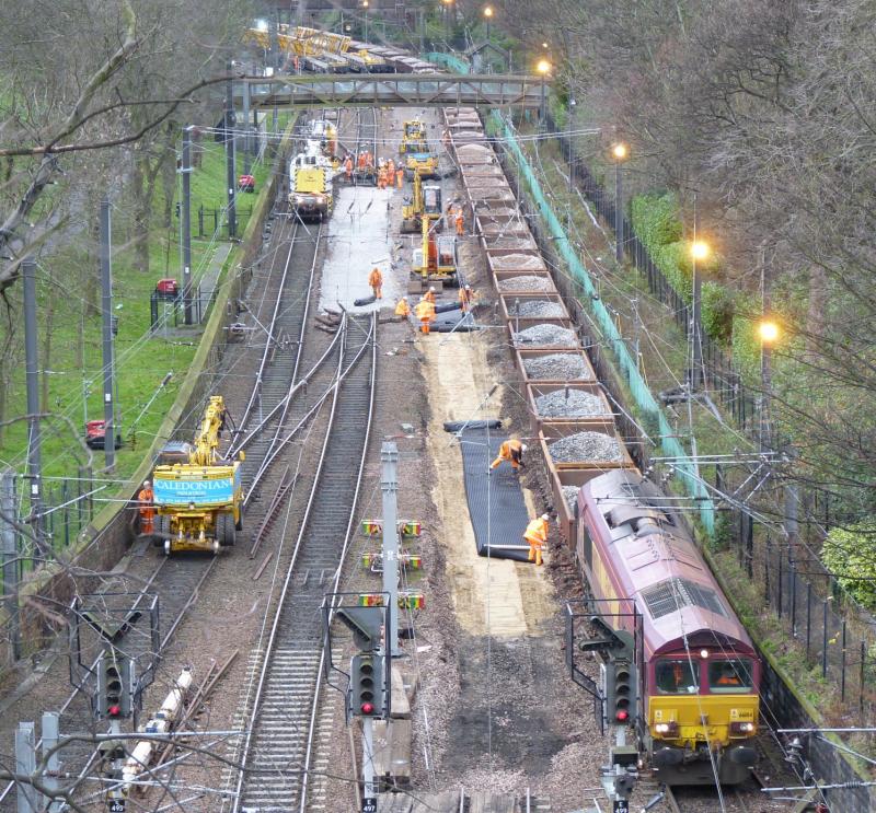 Photo of Track replacement Princes Street Gardens Xmas day 2011