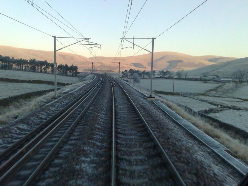 Photo of frosty morning on wcml in scotland