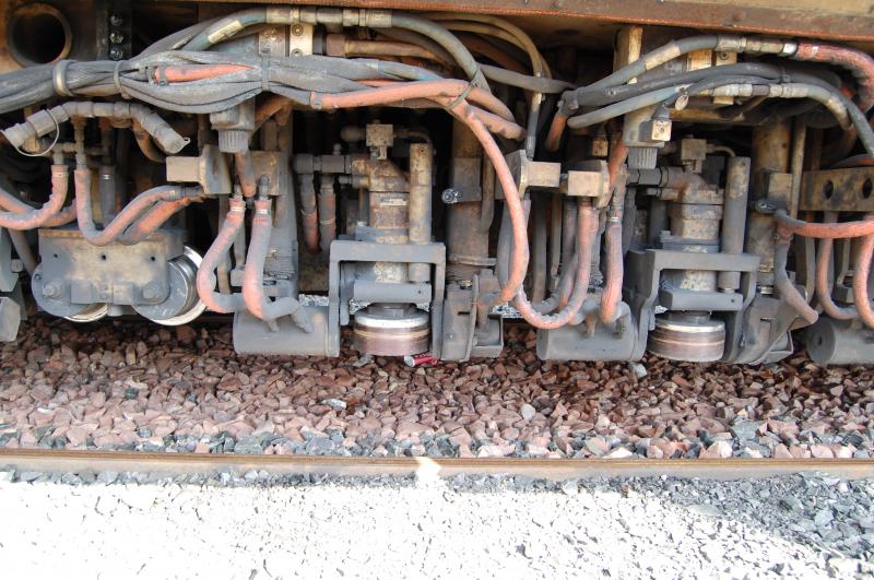 Photo of Close up of rail grinding units