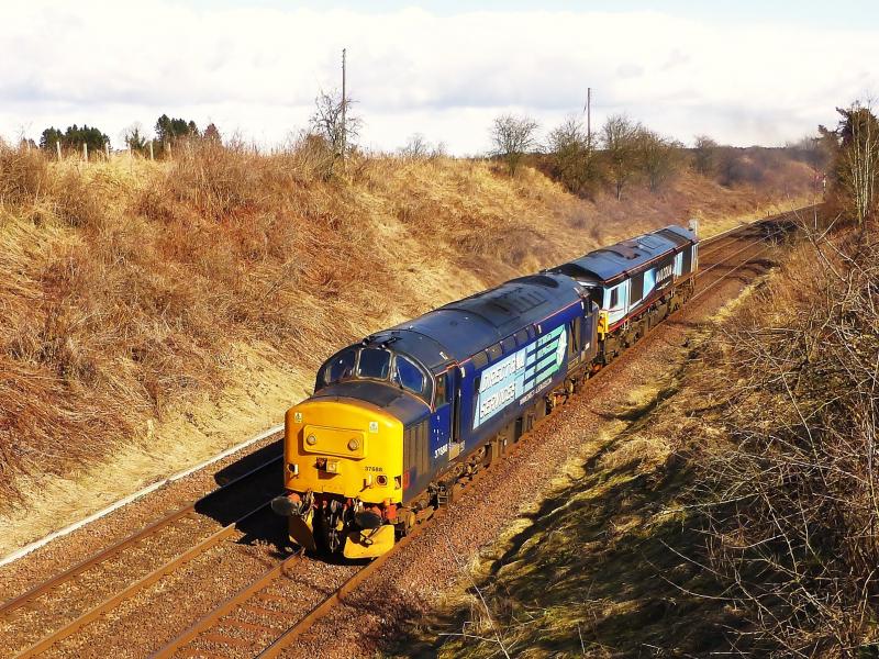 Photo of 37688 with 66434 at Stanley Jnc  