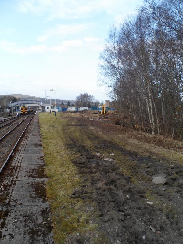 Photo of Works on the disused platform side at Dingwall