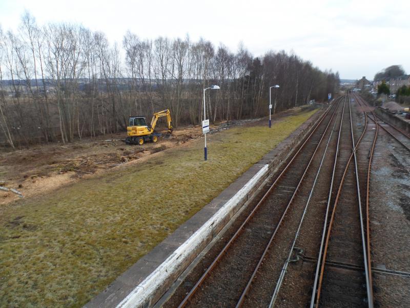 Photo of Works on the disused platform side at Dingwall