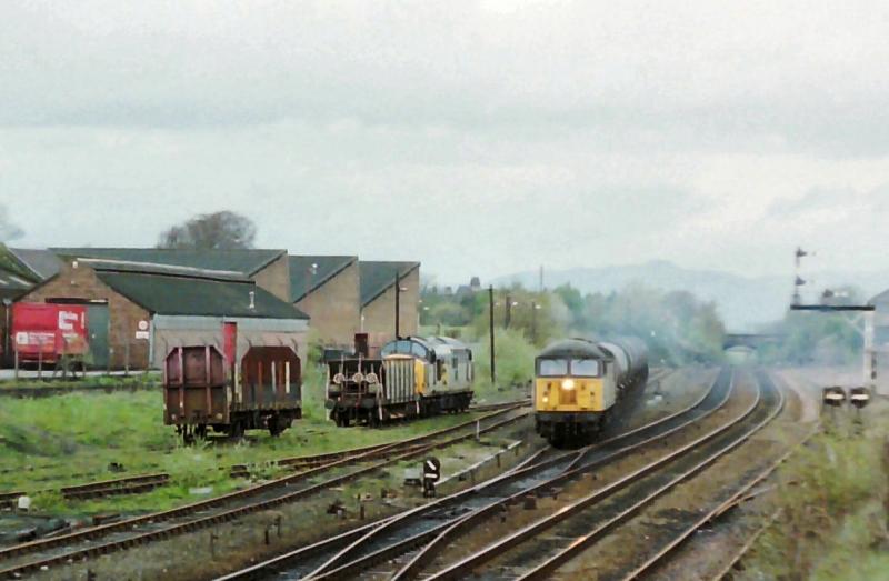 Photo of Busy Larbert DGL, with the OTA that was involved in a derailment and subsequently returned to use.