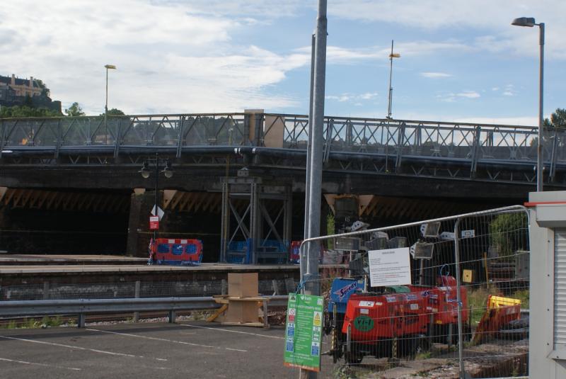 Photo of Temporary shoring in place on Shore Road bridge