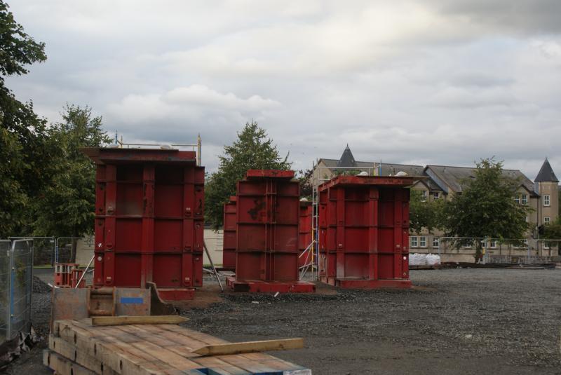 Photo of The abutment view of the stilts to enable the new deck of Causewayhead Road to be built. 08.09.13