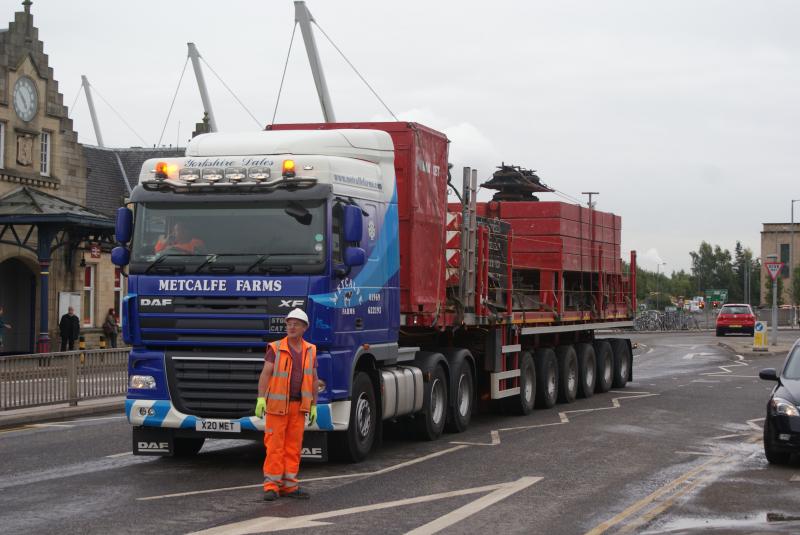 Photo of The weights for the BIG crane arriving at Stirling