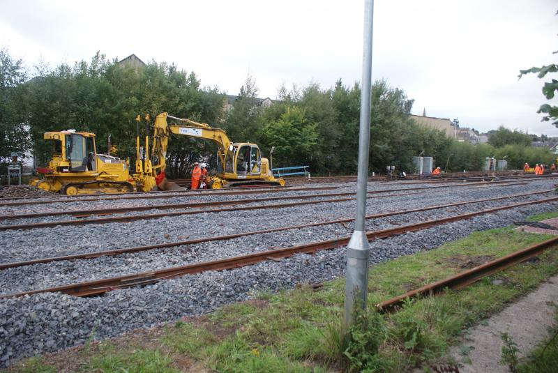 Photo of Another part of the Down Main has been dug out ready for reballasting