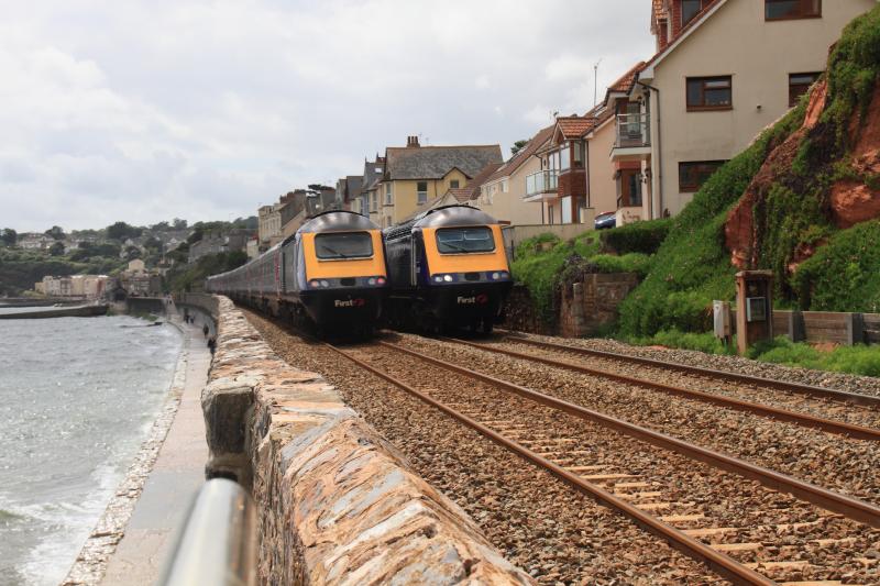 Photo of Sea Wall at  Dawlish before being washed away