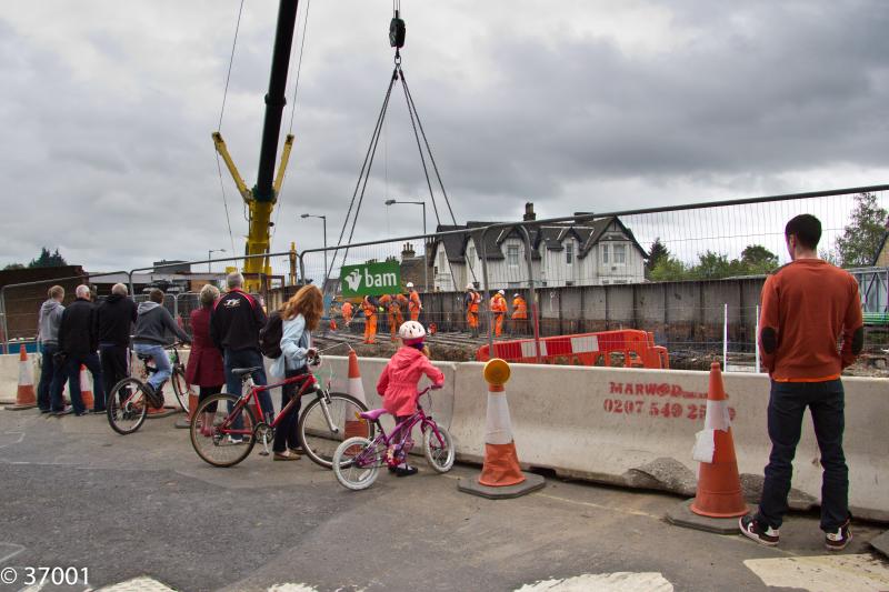 Photo of Crowds gather for Larbert rail bridge removal