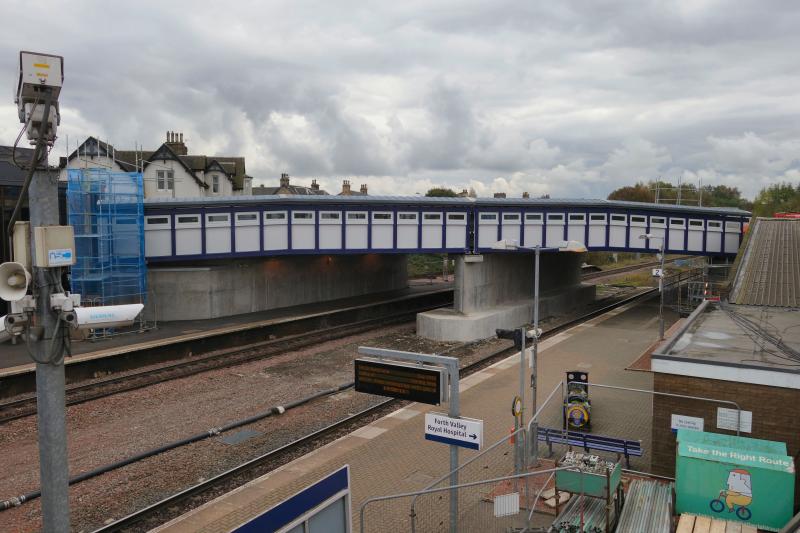 Photo of Larbert's new station footbridge.