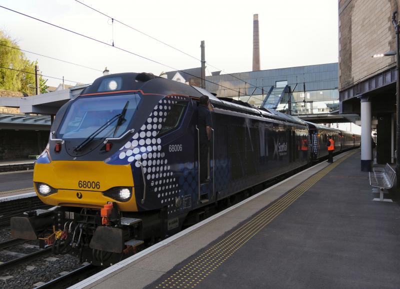 Photo of 68006 at Haymarket with 2K14 for Waverley.