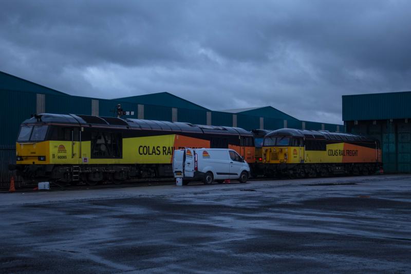 Photo of 60085, 087 & 56078 receive some TLC at Fouldubs. 11.11.15