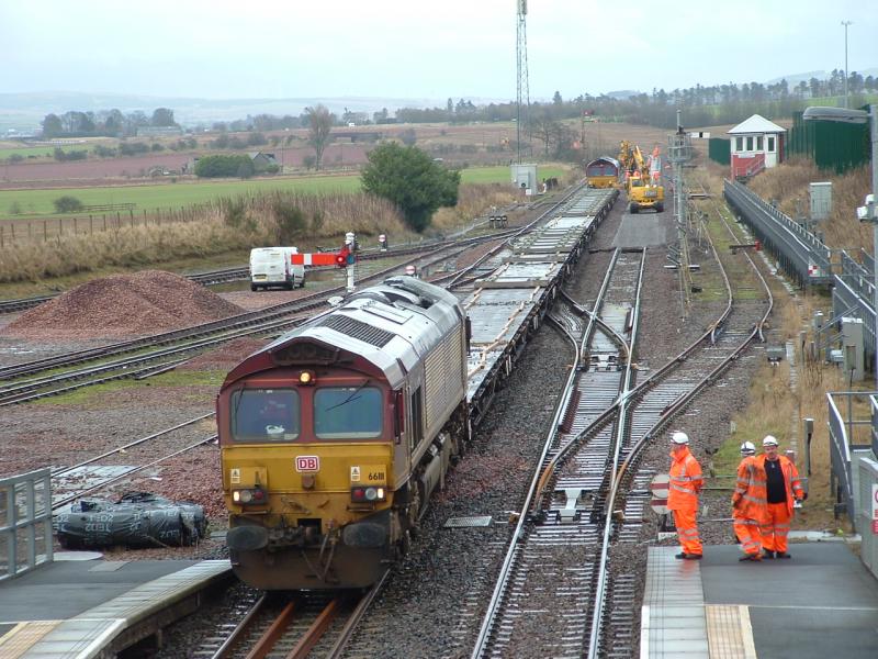 Photo of 66111 at Laurencekirk 10 Jan 2016