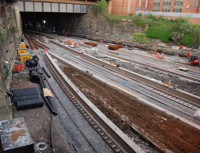 Photo of Station Throat with new track & points laid in