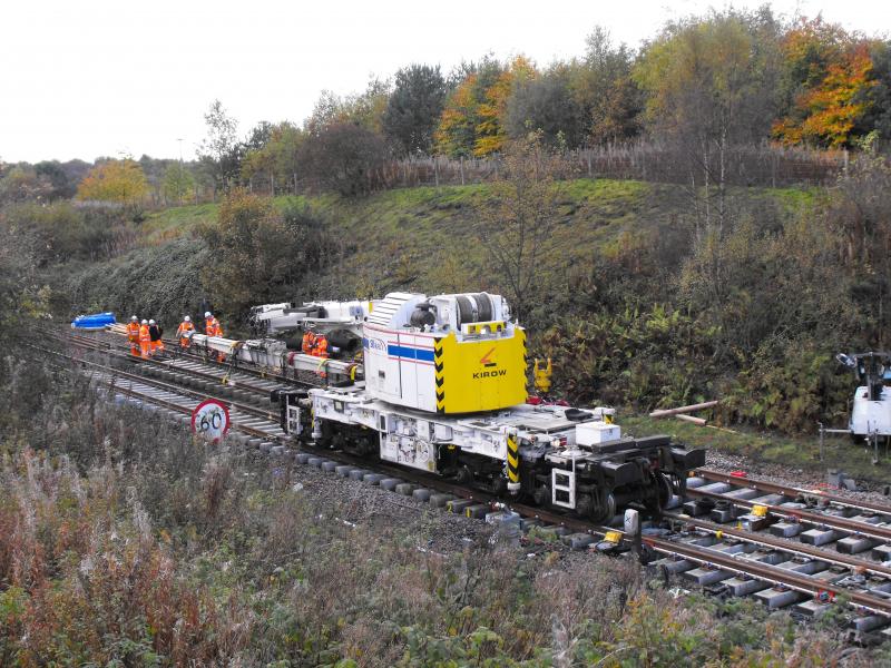 Photo of Kirow crane at Carmuirs worksite