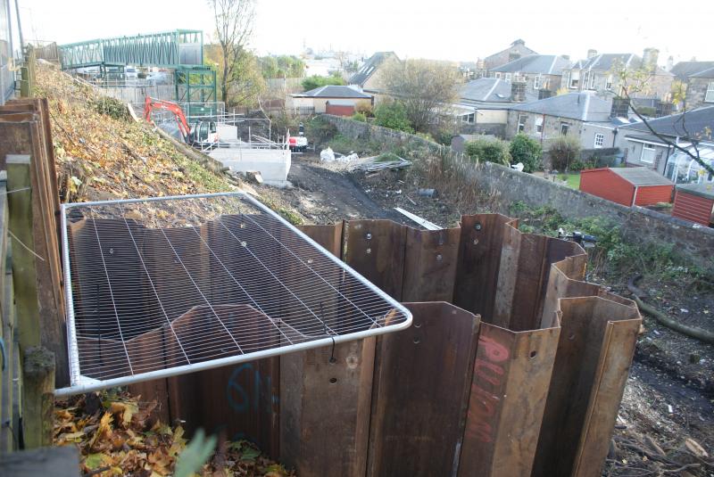 Photo of Kerse Road, Stirling temporary footbridge looking towards the Ind Est