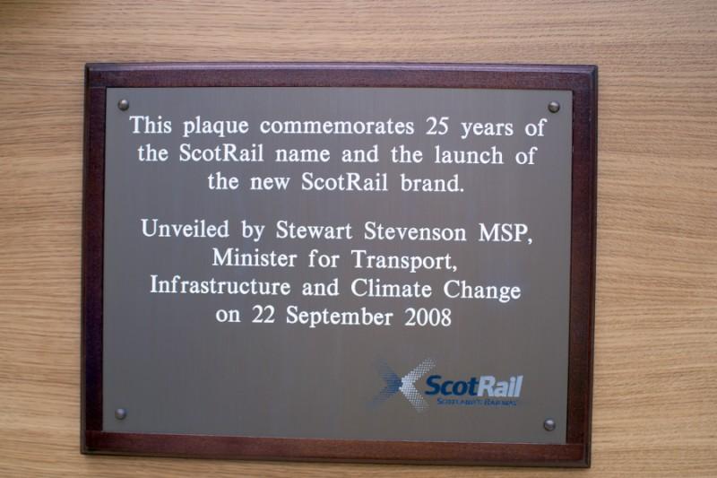 Photo of ScotRail Plaque