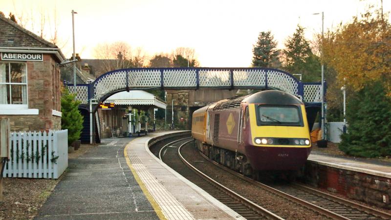 Photo of EMR Purple 43274 leads the NMT at Aberdour, 6th December 2022