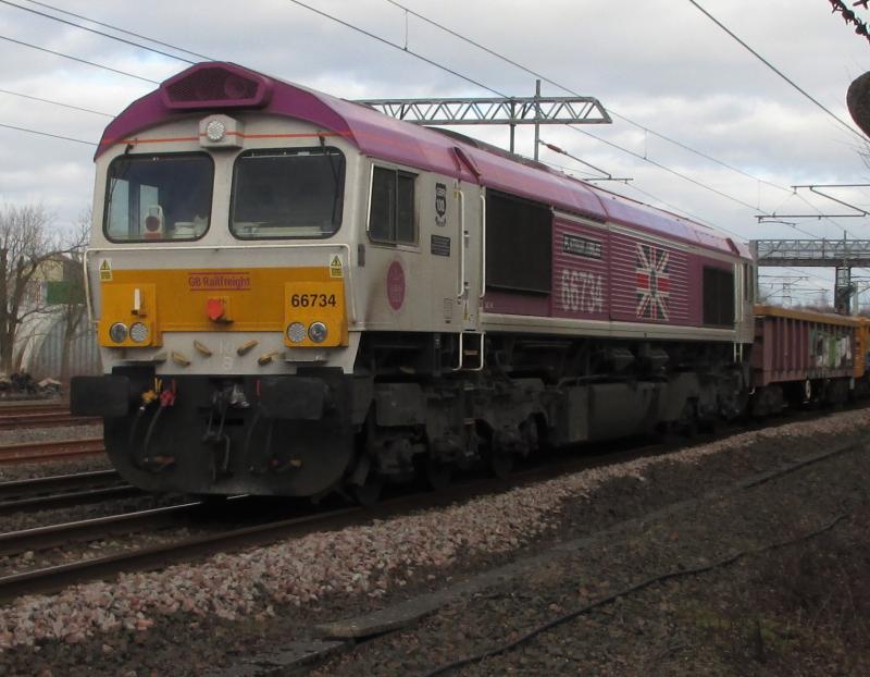 Photo of 66734 on 6K08 Elderslie 25.2.23