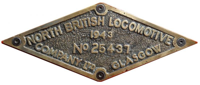 Photo of NBL builders plate on Steam loco WD 600