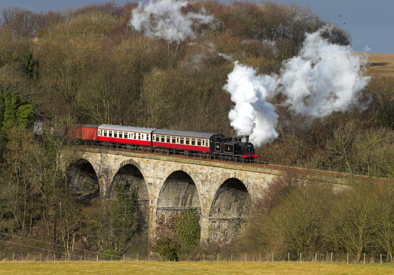 Photo of 55189 (in disguise as 55216) on the Avon Viaduct. B&KR 25 Feb 2009