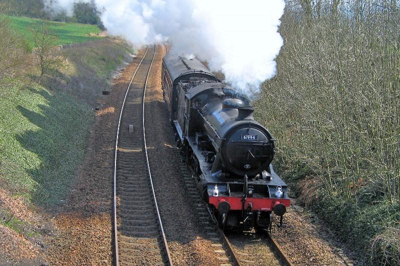 Photo of 61994 approaches Aberdour from Burtisland