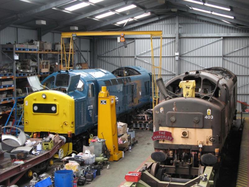 Photo of 37175 & 37403 under overhaul