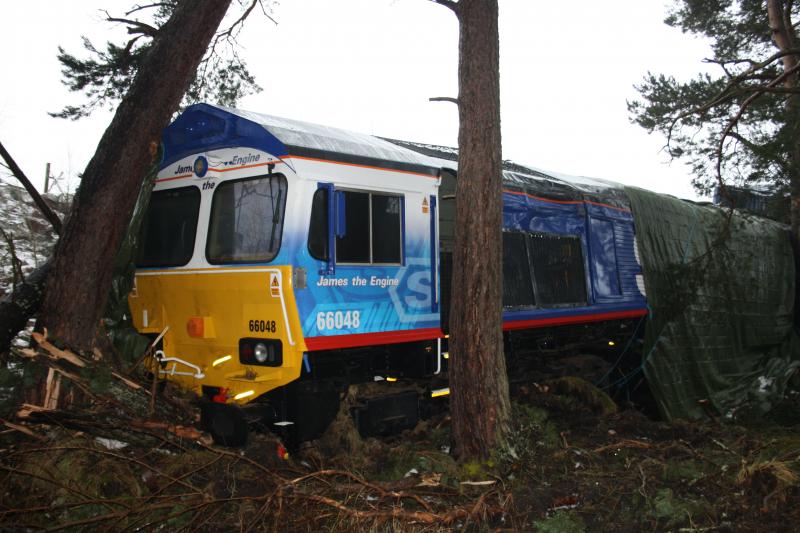 Photo of Carrbridge de-railment