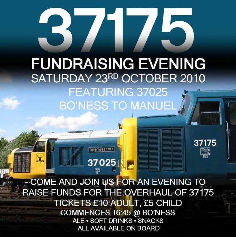 Photo of 37025 running evening at Bo'ness (37175 fundraising event)