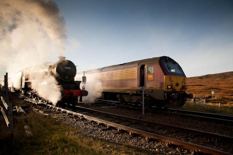 Photo of 67011 and 44871 at Corrour