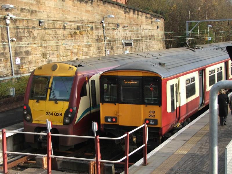 Photo of Class 334 and 318 at Springburn