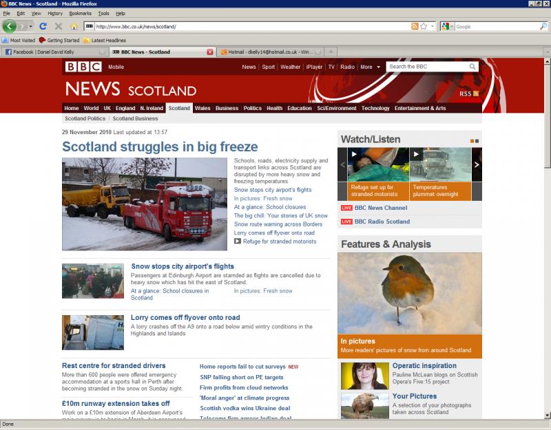 Photo of My photo on the BBC News Scotland Frontpage.