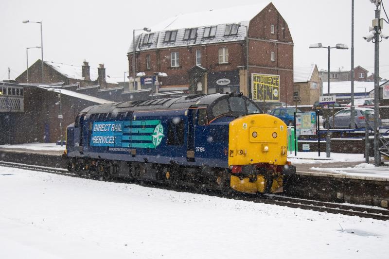 Photo of 37194 on snowplough duties